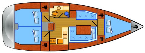 Schiffsriss der Sun Odyssey 379 Jupiter