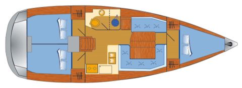 Schiffsriss der Sun Odyssey 389 Max