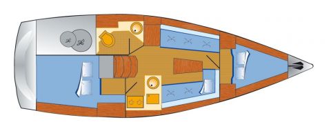 Schiffsriss der Bavaria cruiser 33